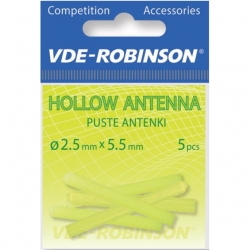 Antenki puste do spławików VDE-Robinson 1,2x5,5mm, 5 szt. w opak. żółte